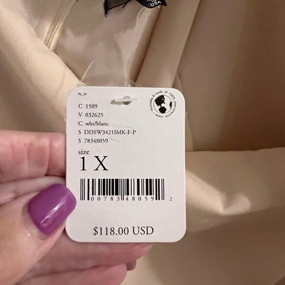 4 Si3nna ivory Sydney mini dress faux wrap ruched side wedding party size 1x - Picture 7 of 11